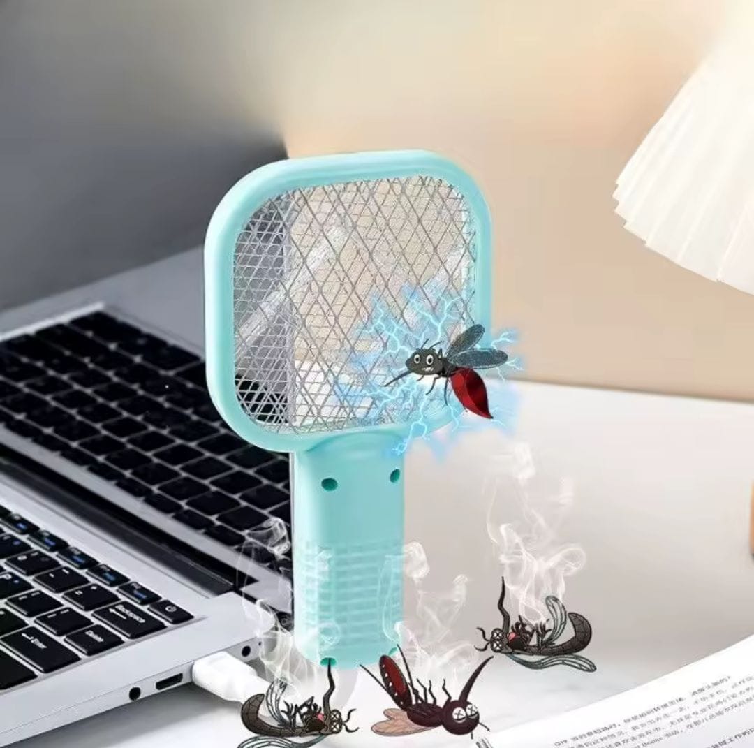 2-in-1 USB Plug-In Electric Mosquito Swatter with UV Trap Light