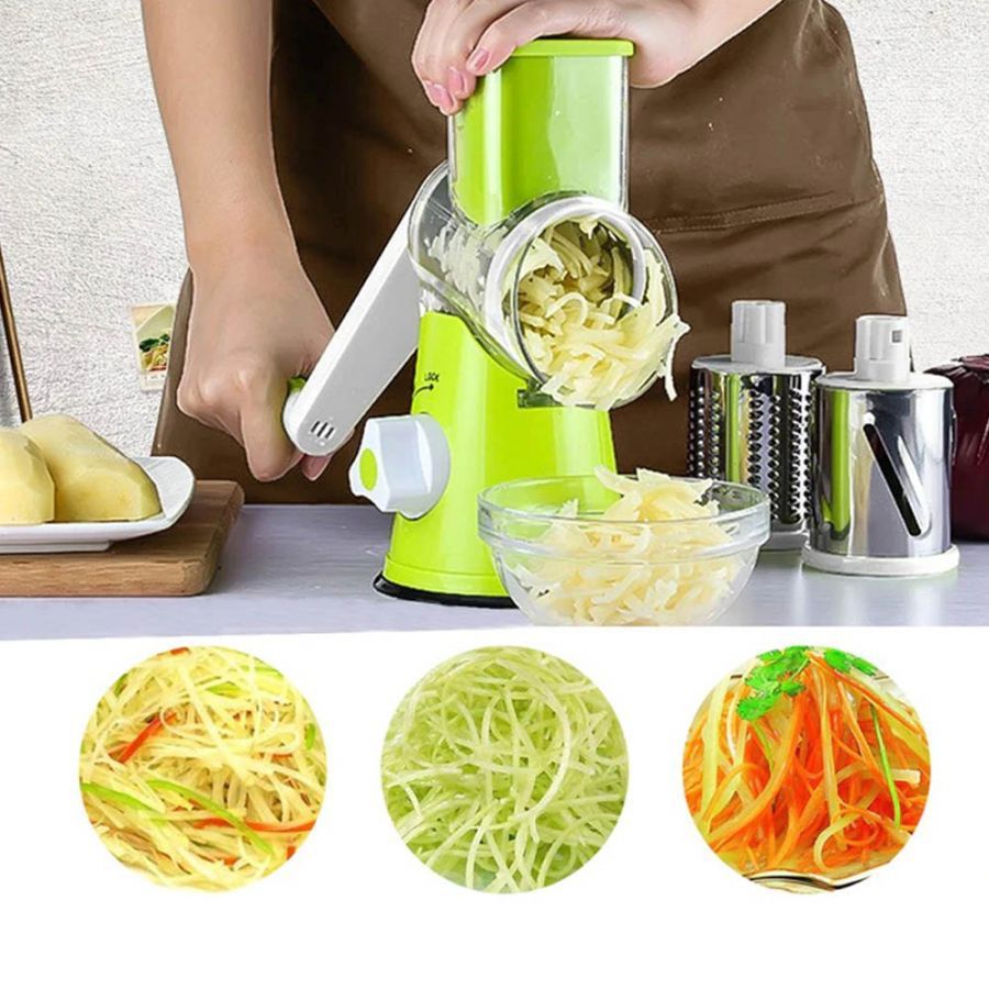 3-In-1 Manual Rotary Vegetable Slicer & Grater