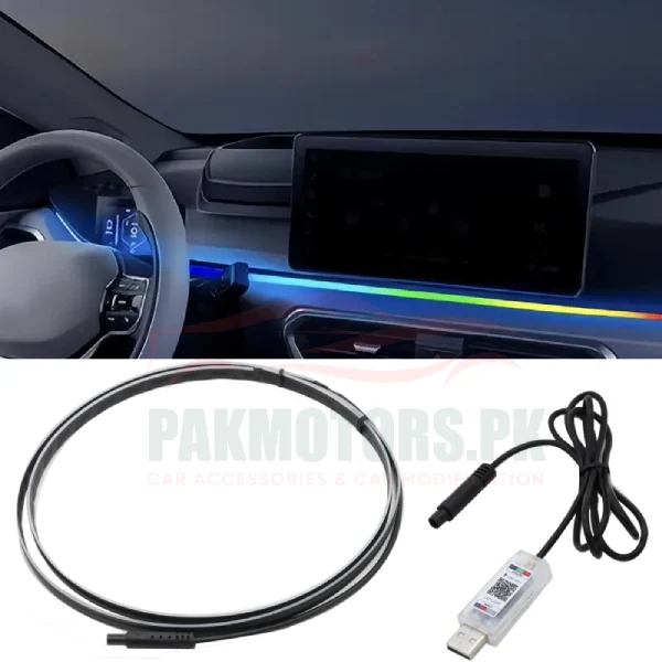 Car Ambient Light Kit RGB Neon Strip with Music Sync, App Control & Remote