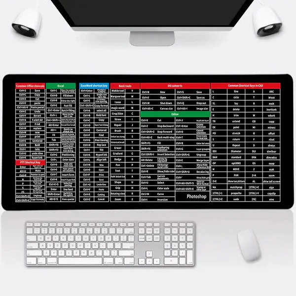 Work Smarter Desk Mat All Shortcuts One Surface