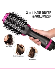3-in-1 Hot Air Brush & Volumizer Dry, Straighten & Curl