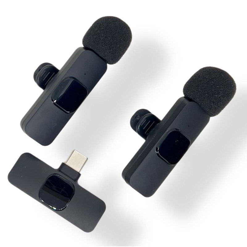 K9 Dual Wireless Collar Microphone – Plug & Play Lavalier Mic for iPhone