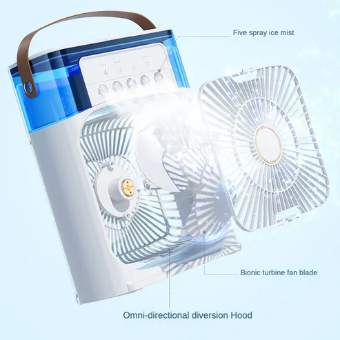 Portable Humidifier Cooling Fan with Water Tank