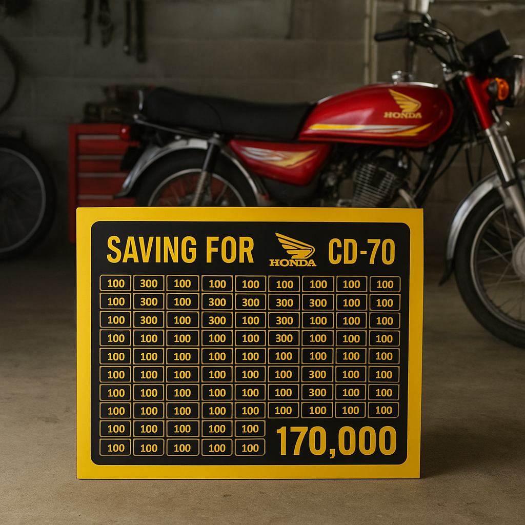 Honda CD-70 Saving Box - 170,000 PKR Bike Fund Tracker