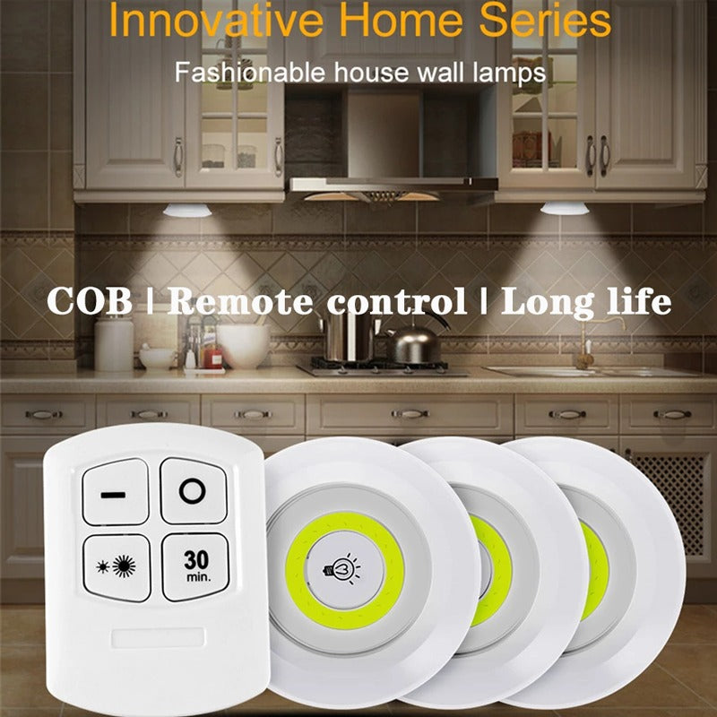 3 Pcs Remote Control LED Light Set Wireless Adjustable Brightness Home Decor Night Lamp Easy Control Pack