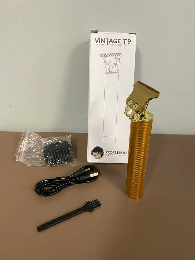 Vintage T9 Cordless Metal Trimmer Precision Hair & Beard Grooming