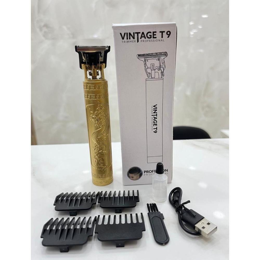 Vintage T9 Cordless Metal Trimmer Precision Hair & Beard Grooming