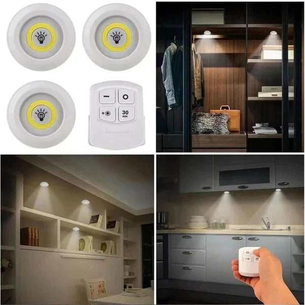 3 Pcs Remote Control LED Light Set Wireless Adjustable Brightness Home Decor Night Lamp Easy Control Pack