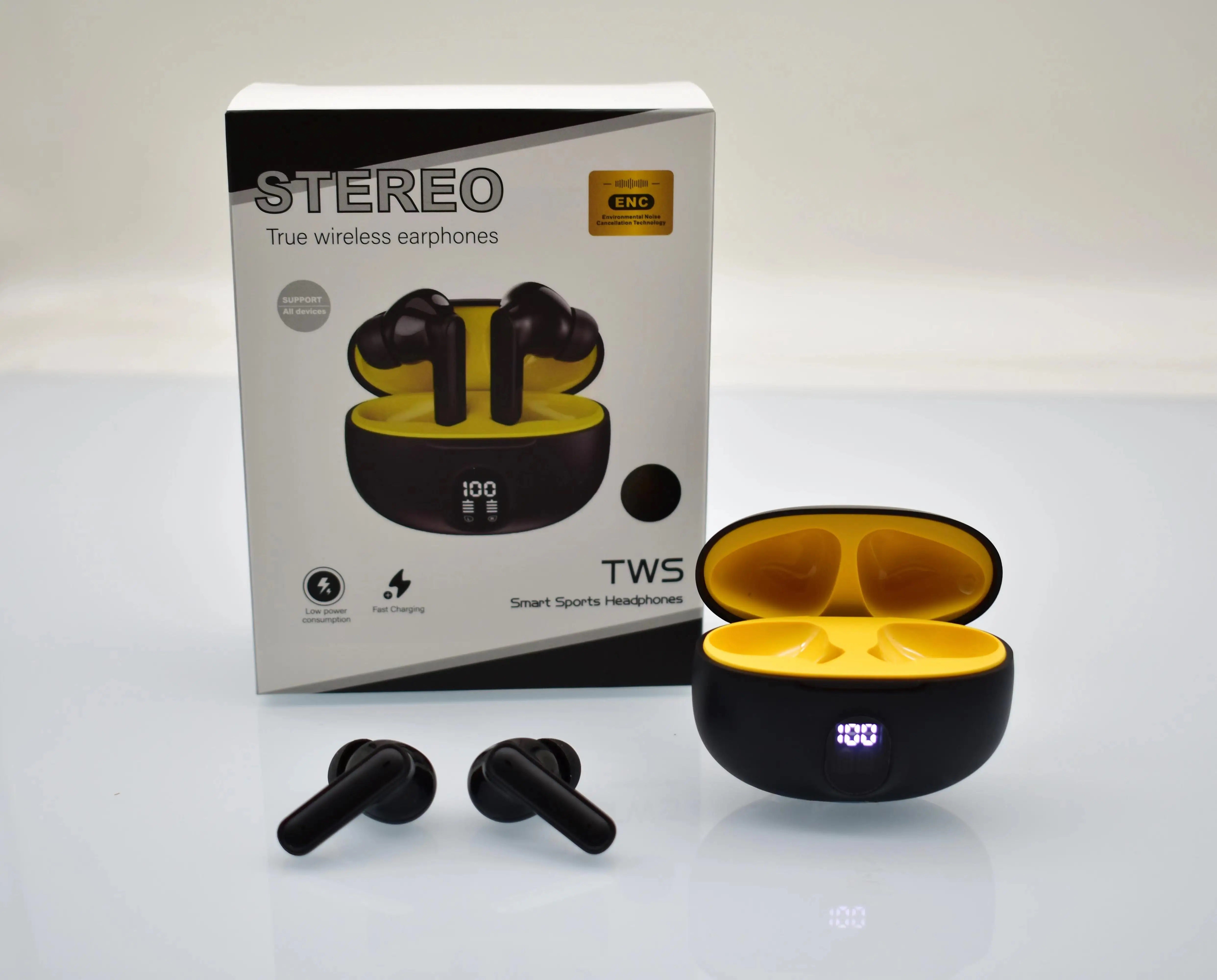 TWS 895B Wireless Earbuds ENC Noise Cancellation, LED Battery Display