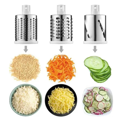 3-In-1 Manual Rotary Vegetable Slicer & Grater