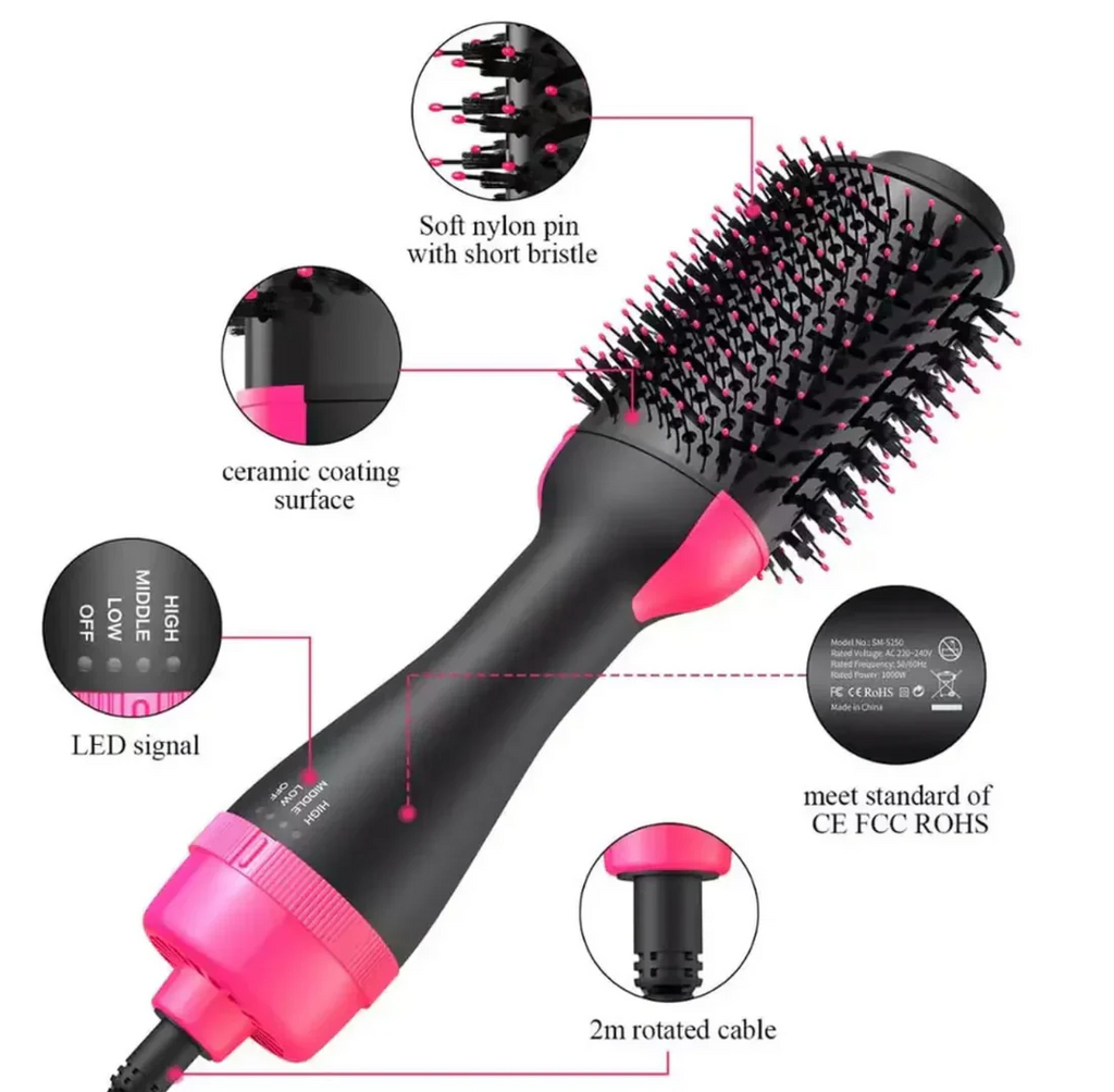 3-in-1 Hot Air Brush & Volumizer Dry, Straighten & Curl