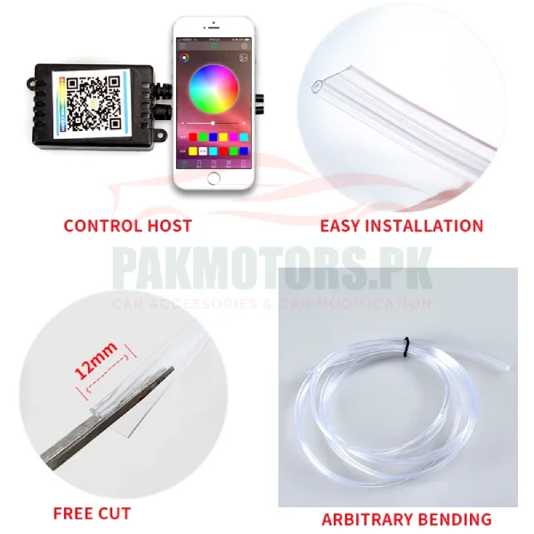 Car Ambient Light Kit RGB Neon Strip with Music Sync, App Control & Remote