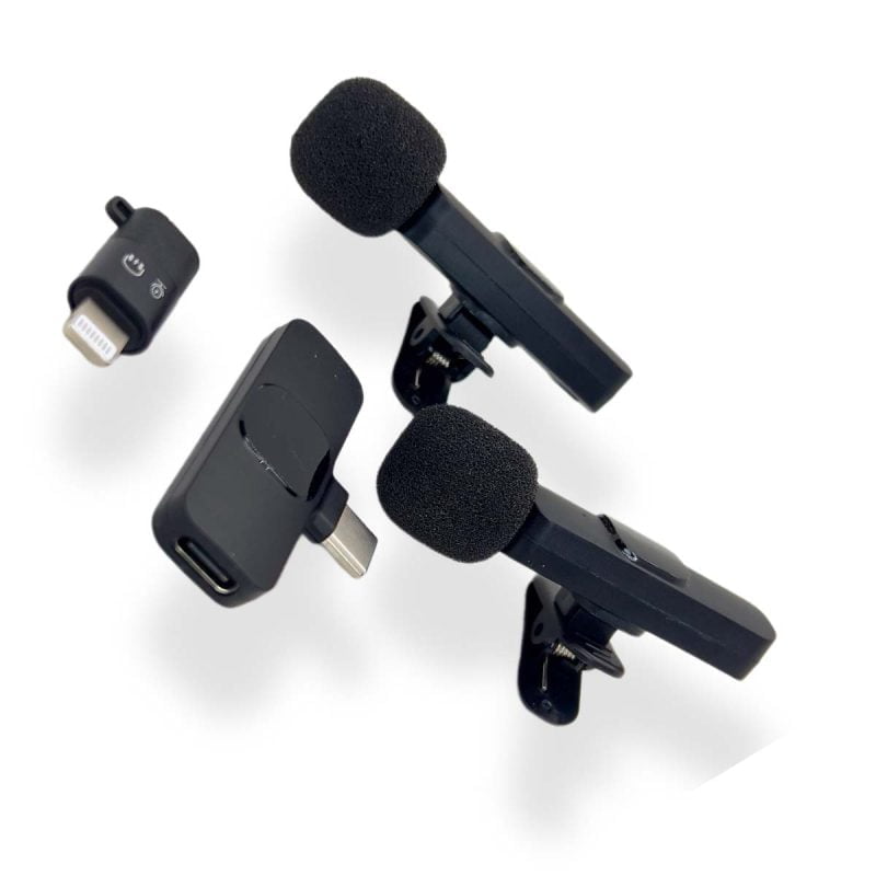 K9 Dual Wireless Collar Microphone – Plug & Play Lavalier Mic for iPhone