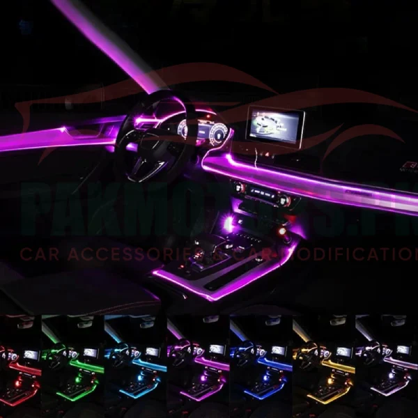 Car Ambient Light Kit RGB Neon Strip with Music Sync, App Control & Remote