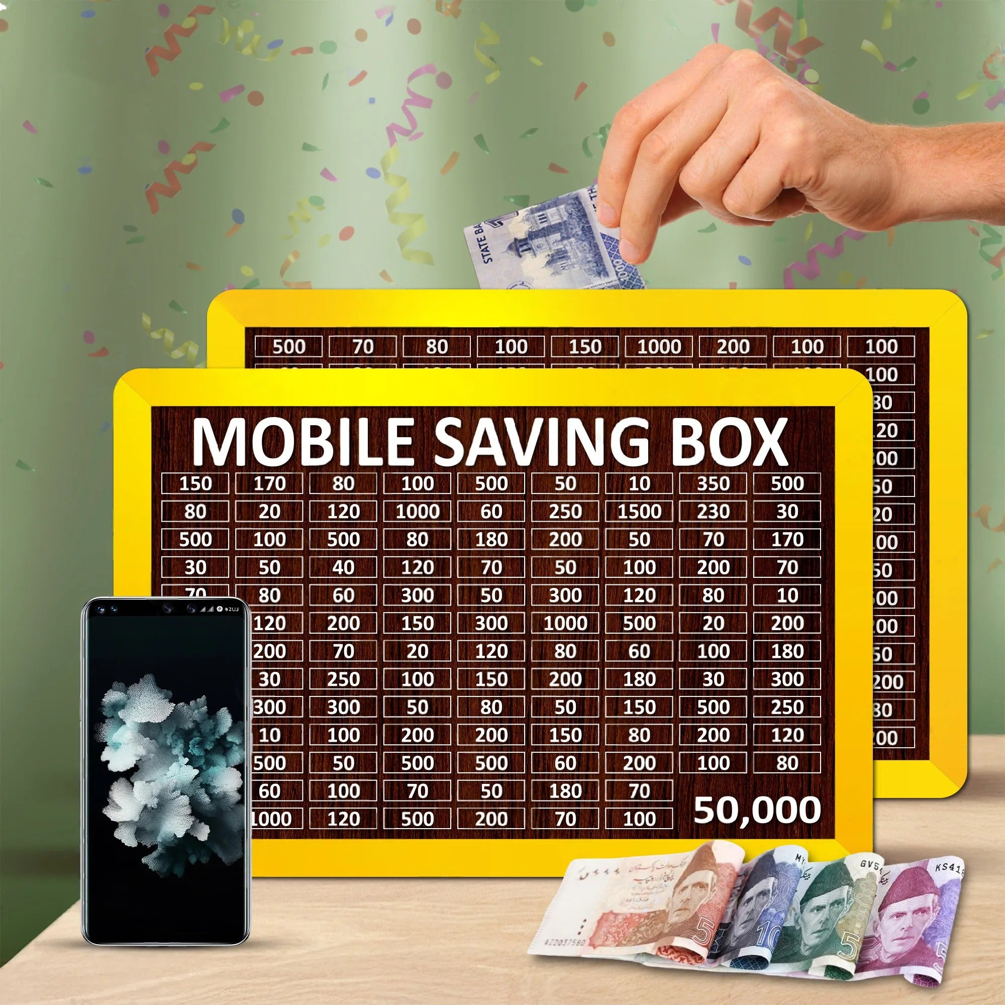 Mobile Saving Box - 70,000 PKR Savings Challenge